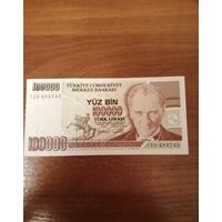 100000 лир 1970 год Турция