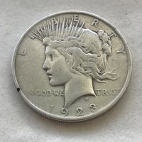 США 1 доллар 1923 Мирный доллар (Peace Dollar) (Филадельфия) - серебро 0,900 пр. 26,73 гр.