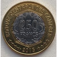 Коморские острова (Коморы) 250 франков 2013 г. 30 лет Центральному банку