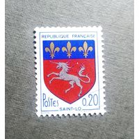 Марка Франция 1966 год Герб города Сент-Ло