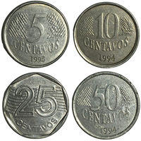 Бразилия набор монет (4 шт), 1994-1995