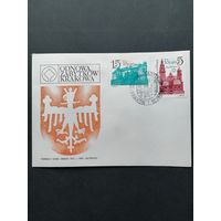 Польша 1984 КПД с полной серией марок "Реставрированные архитектурные памятники в Кракове" (спецгашение) Mi.2952-2953 каталог 1.20 евро