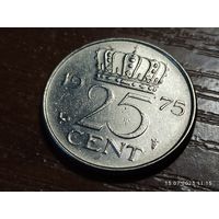 Нидерланды 25 центов 1975