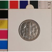 Финляндия 1 марка 1988M в холдере
