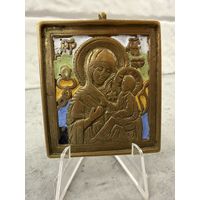 Икона Богоматерь Тихвинская БРОНЗА. Пять цветов эмали. Распродажа коллекции!!!