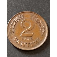 2 сантима 1939 , Латвия.