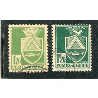 Французский Алжир. Герб города Константина. Выпуски А и С (локальный и Париж, разная зубцовка и цвет)