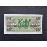 50 пенсов  1972 года. Великобритания. Армейский ваучер. UNC.Распродажа