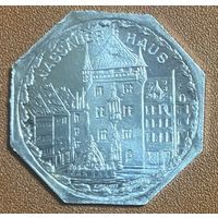 Германия Нюрнберг нотгельд 20 пфеннигов 1919 год Нассауэр Хаус. трамвайный жетон