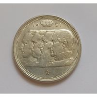 100 франков. 835пр., 1951 г. Король Бодуэн I.  Бельгия.