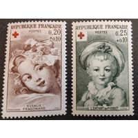 Франция. 1962г. Mi1418-19**. В пользу красного креста. Фрагонар.