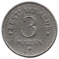 ЭСТОНСКАЯ РЕСПУБЛИКА. ПЕРВАЯ РЕСПУБЛИКА. 3 МАРКИ 1922. НЕЧАСТАЯ