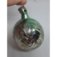 Ёлочная игрушка Ёлочный мячик, стекло. СССР