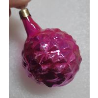 Игрушка ёлочная рифлёный Шарик, стекло. СССР