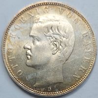 5 марок 1902 Бавария. Блеск, рельеф!