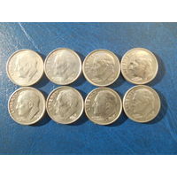 8 монет США по 10 центов