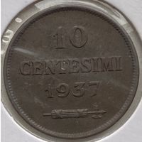 Сан-Марино 10 чентезимо 1937 г. В холдере