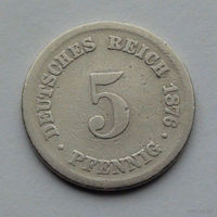 Германия 5 пфеннигов, 1876 F