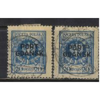 Польша Почта за рубежом Данциг 1925 Герб Надп Стандарт #7