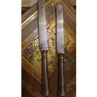 Два довоенных европейских  ножика, ручки-серебро.