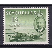 96.BrKSe. Великобритания. Колонии. Сейшельские острова. Георг VI. Местные мотивы. 15C. 1952 г. Mi.#157.*