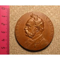 50 лет Siemens Halske настольная медаль Германия 1897 года