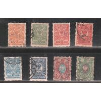 Россия-1908 (Заг.94-106) гаш.,   19-й выпуск, Царская Россия, 8 марок
