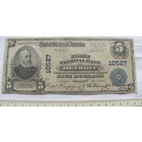Банкнота 5 долларов образца 1902 года Детройт