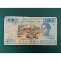 1000 франков Центральная Африка. Габон. Литера А.