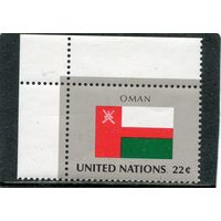 США. ООН Нью-Йорк. Флаг Омана