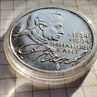 5 марок ФРГ 1974 года . В честь 250-летя со дня рождения Иммануила Канта.Серебро.