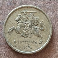 Литва 2-я республика 10 центов 1998 г., KM# 106