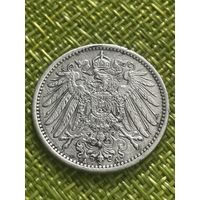 Германия 1 марка 1915 г  ( Вильгельм II. Серебро 900 )