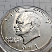 1 доллар США. 1971 года .Эйзенхауэр.S. Серебро.