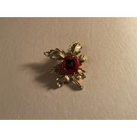 Брошь Роза эмаль Германия винтаж