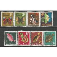 Новая Зеландия. Бабочки и рыбы. 1970г. 8 марок.