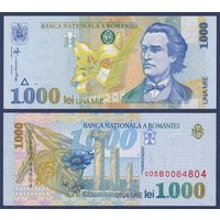 Румыния, 1000 лей 1998 г, P-106(2) (008D, поэт Михай Эминеску), UNC