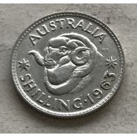 Австралия 1 шиллинг 1963 Елизавета II - серебро 0,500, последний год чекана