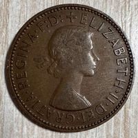 Монета 1/2 пенни 1956 год. Великобритания.