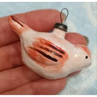 Елочные игрушки, стекло, птица, птичка