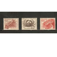 Исландия-1985(Мих.636-638) , ** , Морская Фауна, Раки, Крабы (полная серия)