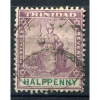 Британские колонии - Тринидад - 1896/1900г. - Британия, 1/2 P - 1 марка - гашёная [Mi 37]. #4-B5-124-A-1