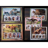 СЕРИЯ Блоков динозавры рептилии фауна MNH