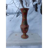 Ваза латунная Индия, горячая эмаль. С 1 рубля.Высота 27 см.