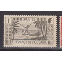 Рыбак флот лодки Французская Океания  1934 год лот 12 ЧИСТАЯ