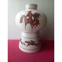 Ваза МФФЗ, МФЗ Агитация. Красноармеец, конник. Минский фарфоровый завод. Клеймо. Редкая.