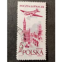 Марка Польша 1957 год Самолет