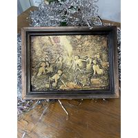 Антикварный барельеф КУПАНИЕ НИМФ