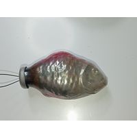 Ёлочная игрушка  - Рыбка . СССР  . Стекло .