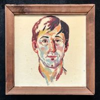 Кищенко А.М. - Народный художник БССР. "Портрет друга-земляка"; 37/37 см; в родной раме 43/43 см